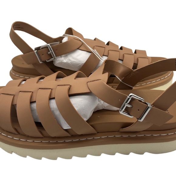 Women’s Brown Tan Platform Leather Sandals Ankle Strap Monroe Size 12 NEW - Picture 3 of 7